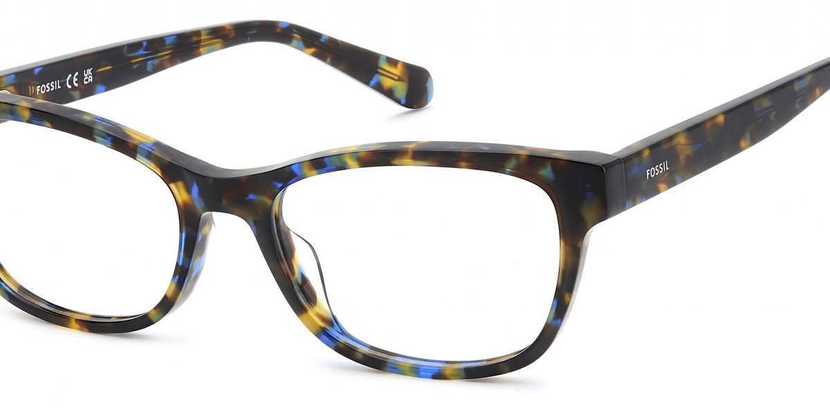 Fossil FOS 7201 Havana pattern blue 52/17/140 WOMAN Brilmonturen