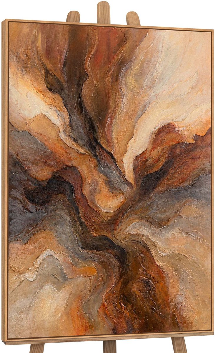 YS Canvas schilderij handgeschilderd flash of eternity abstract – YS-Art Gallery – Luxe wanddecoratie voor woonkamer – Modern schilderij voor slaapkamer en hal Wood