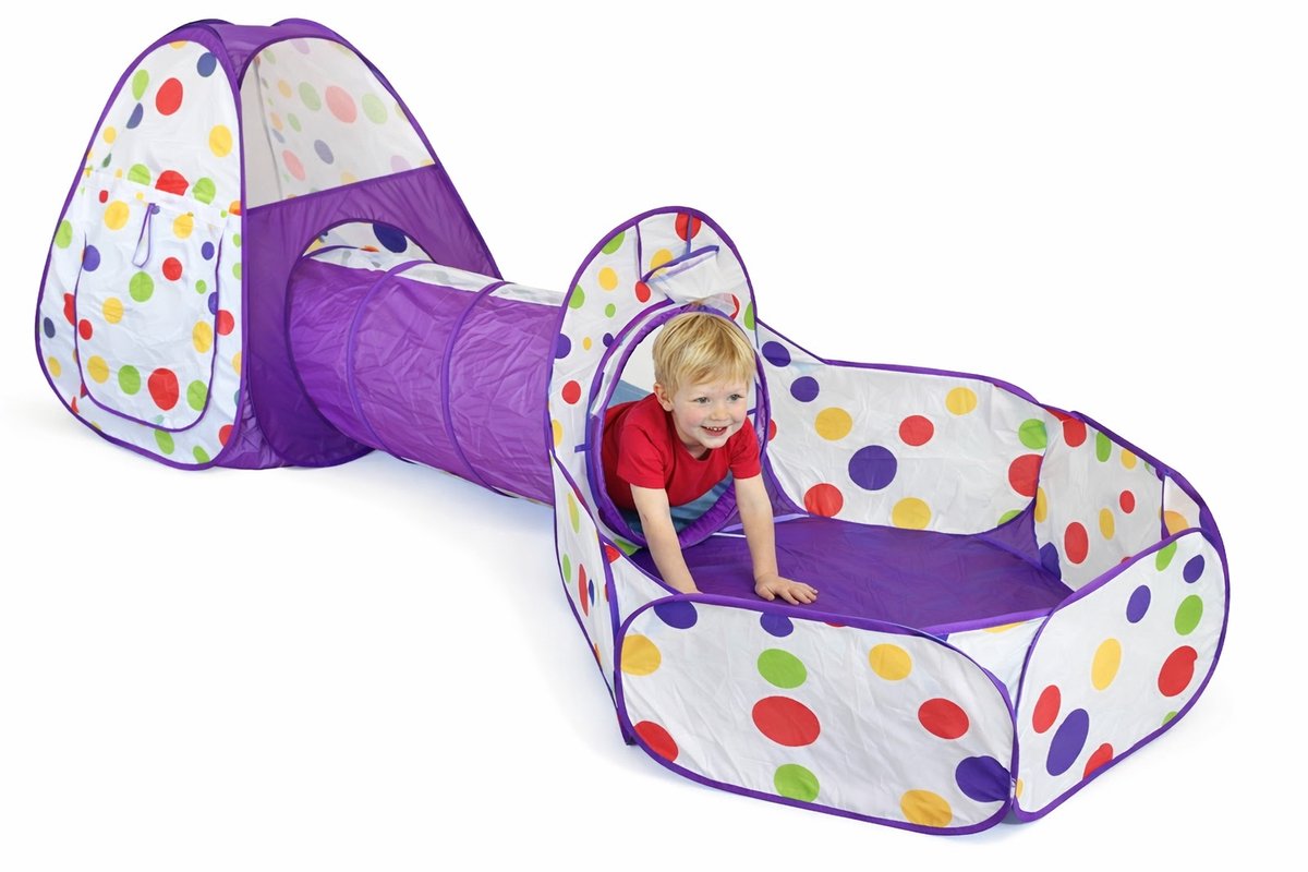 Goodz4All Pop Up Speeltent 3-in-1 - Ballenbak en Tunnel - Paars