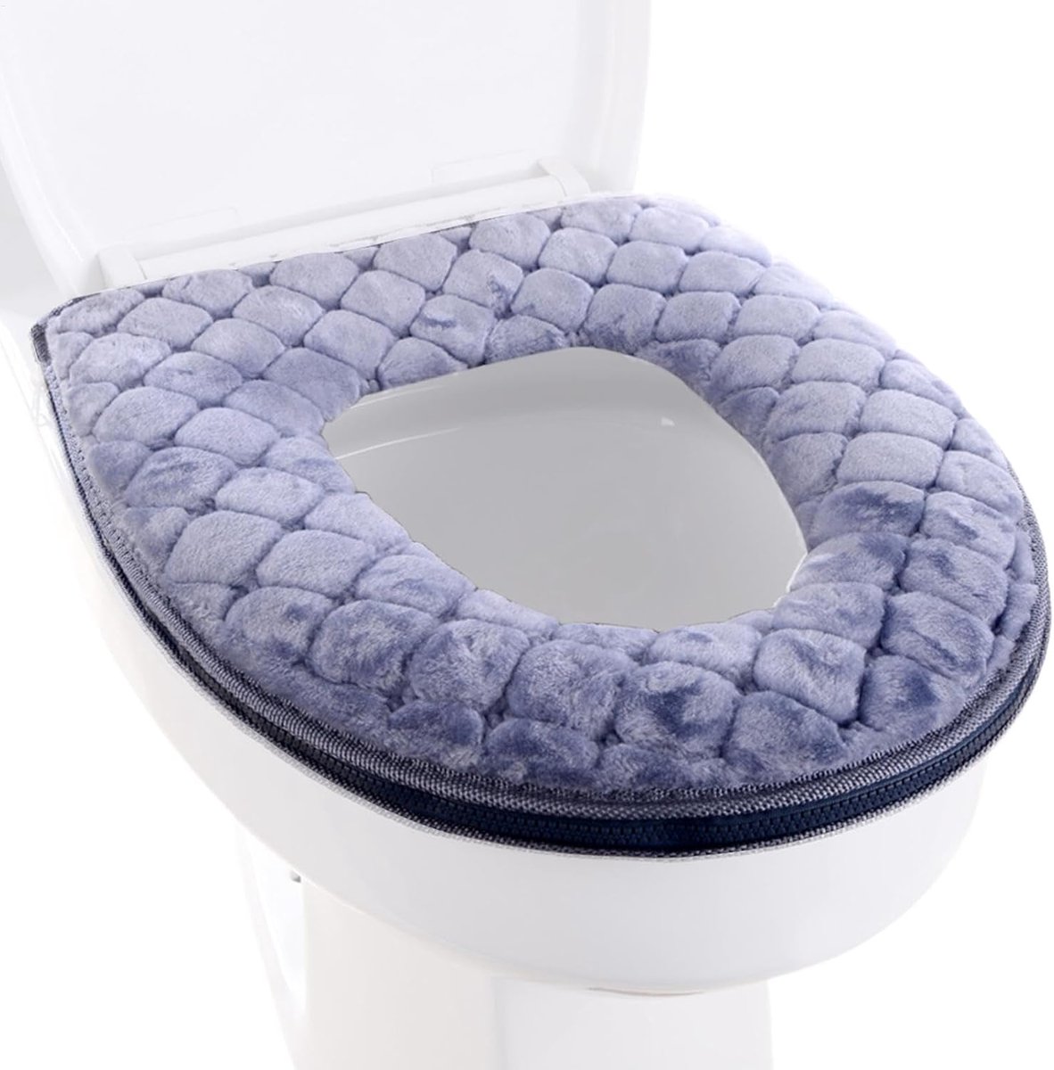 Toiletzitting - Zitkussen - Badkamer Comfort - Wasbaar met Rits - 43 x 37 cm - Grijs