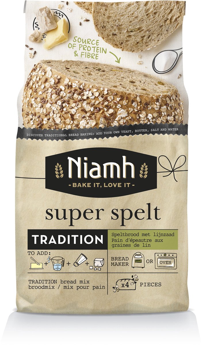 Niamh Super Spelt - Tradition Broodmix - 2 kg