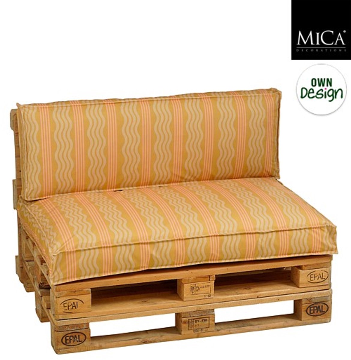 Mica Decorations Palletkussen Gestreep - 120 x 80 cm - Oker