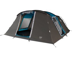 Coleman Vespucci 6 Tent - 6 Persoons tunneltent – UV Guard SPF50 zonbescherming – Ventilatie – Geïntegreerd grondzeil - Grijs/blauw