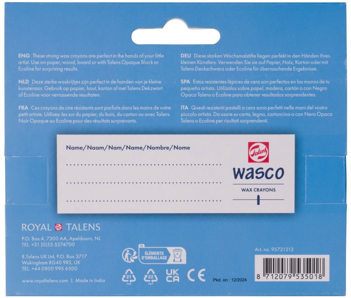 Talens Wasco waskrijt set | 12 kleuren — afbeelding 3