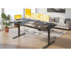 Elektrisch Bureau 180x70 cm – Casa Velluto Elevare Prestige Zwart – Zit Sta Bureau met Geheugenfunctie – In Hoogte Verstelbaar 72-118 cm – Ergonomisch Gaming & Thuiswerk Bureau