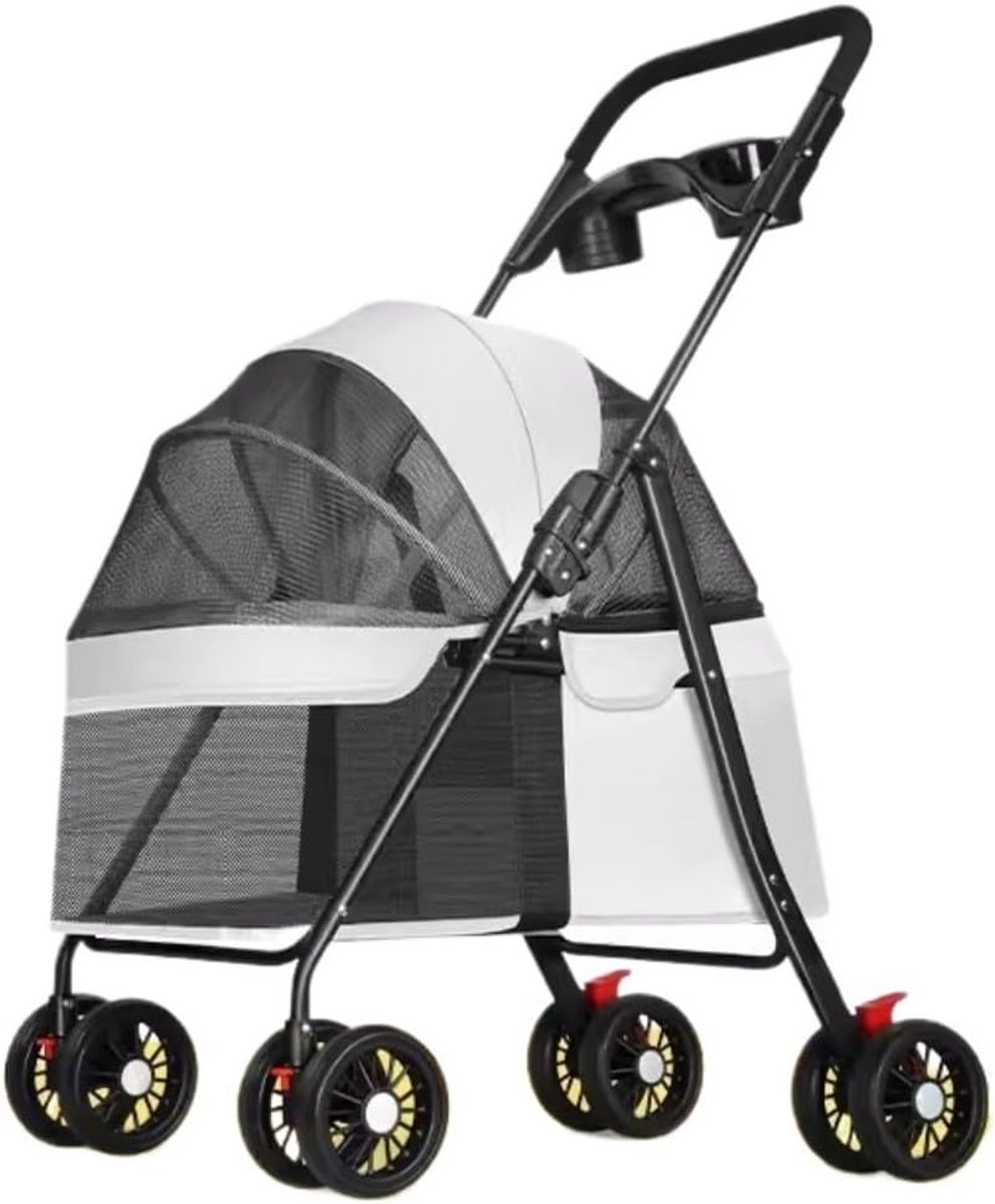 Huisdier Buggy - Dierenwagen Kat - Veilig Vervoer - Afneembare Tas - 50x65x100cm - Grijs