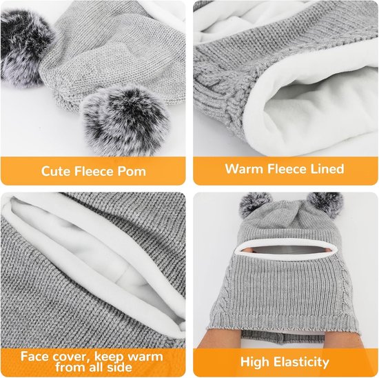 Kinder Bivakmuts - Winter Muts Sjaal - Buiten Spelen - Winddicht Fleece - 1-6 Jaar - Meerdere Kleuren van Kinder — afbeelding 5