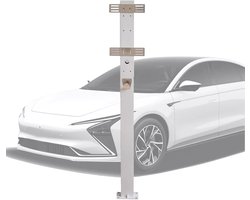 Oplaadpunt Elektrische Auto - Energievoertuig Laadpaal - Thuis Laden - Roestvrij Staal Constructie - 148 cm Hoogte - Zilver