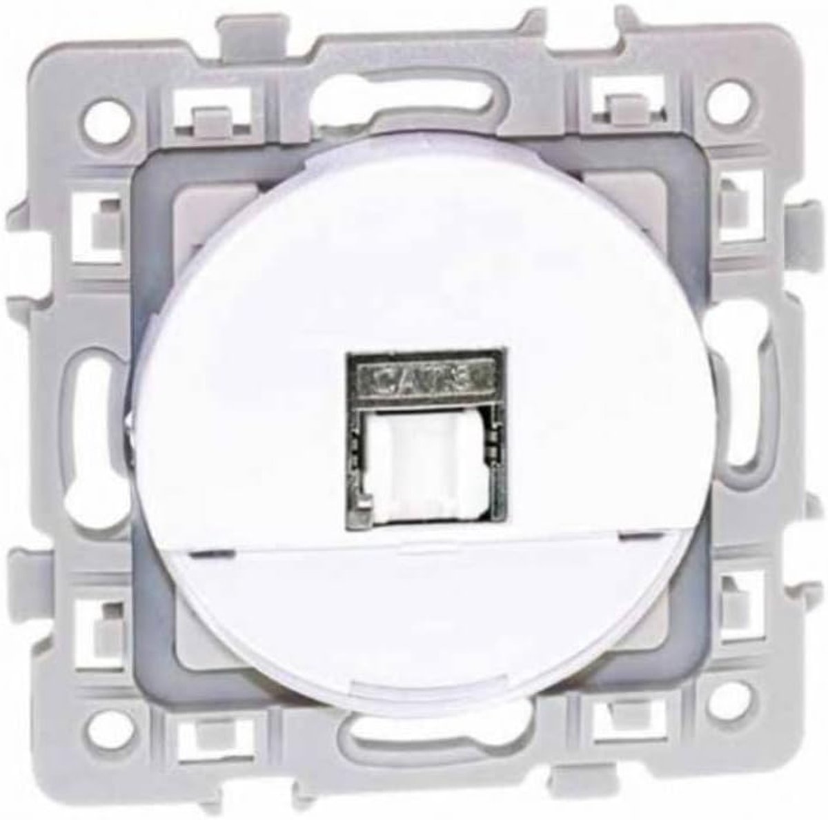 Netwerk Stopcontact - RJ45 Media Poort - Internet Aansluiting - Afgeschermde Kabel - Wit