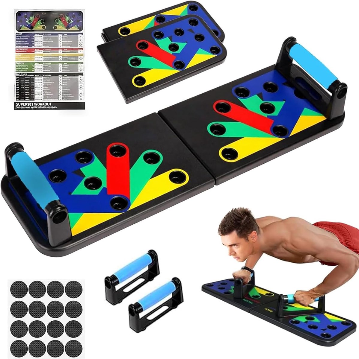 Push-up Board - Kracht Training - Thuis Fitness - Multifunctioneel Ontwerp - 35 x 20 x 7 cm - Zwart