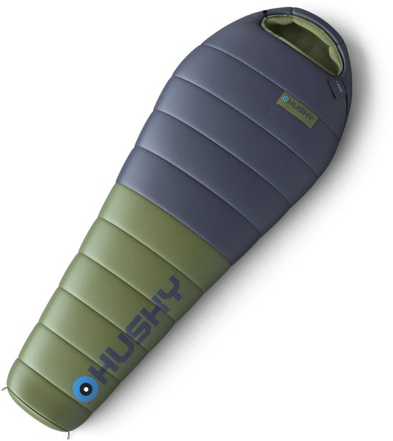 Husky mummyslaapzak dons Devon 2024 -5°C - 220 cm - Blauw met Khaki van Husky — afbeelding 3