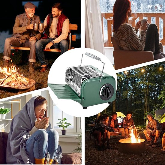 Kampeer Gasstel - Outdoor Kooktoestel - Kamperen Vissen - Verstelbare Vlam - Compact Opvouwbaar - Groen van Merkloos — afbeelding 5
