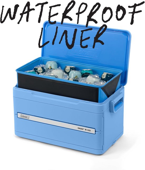 Opvouwbare Koelbox - Geïsoleerde Harde Koeler - Kamperen en Picknicken - Ruimtebesparend Ontwerp - 52 Liter Capaciteit - Blauw — afbeelding 5