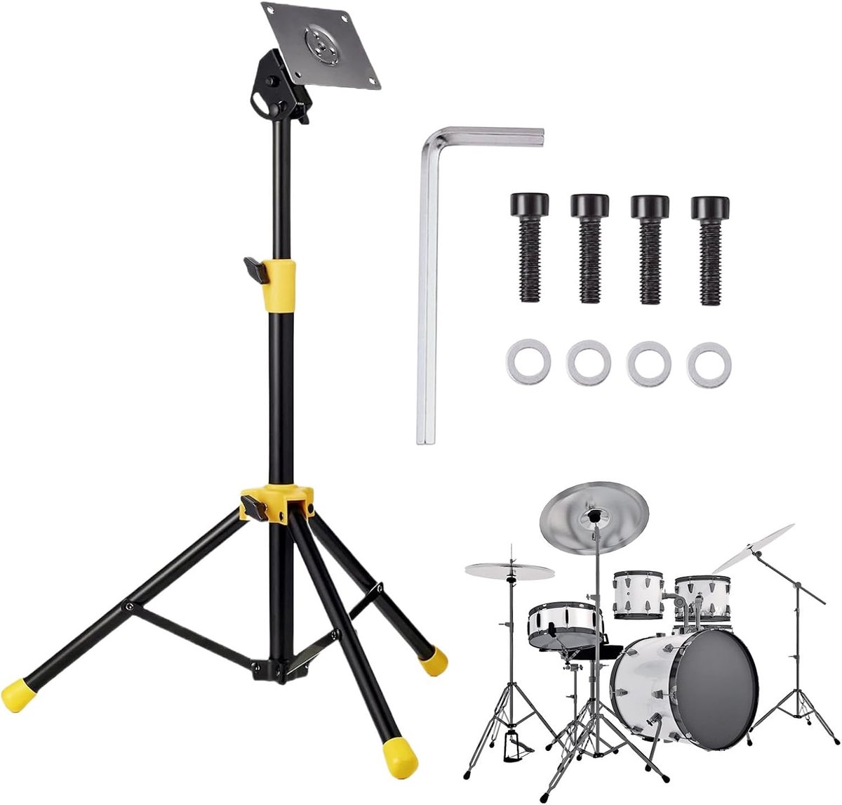 Drumhouder - Percussie Statief - Oefenen en Optreden - Stille Hefunctie - Verstelbaar 52-96 cm