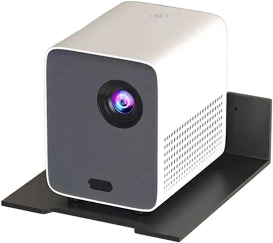 Projector wandplank zwart muurbeugel ponsvrij ophangen ruimtebesparend stevig maat S voor thuis en kantoor