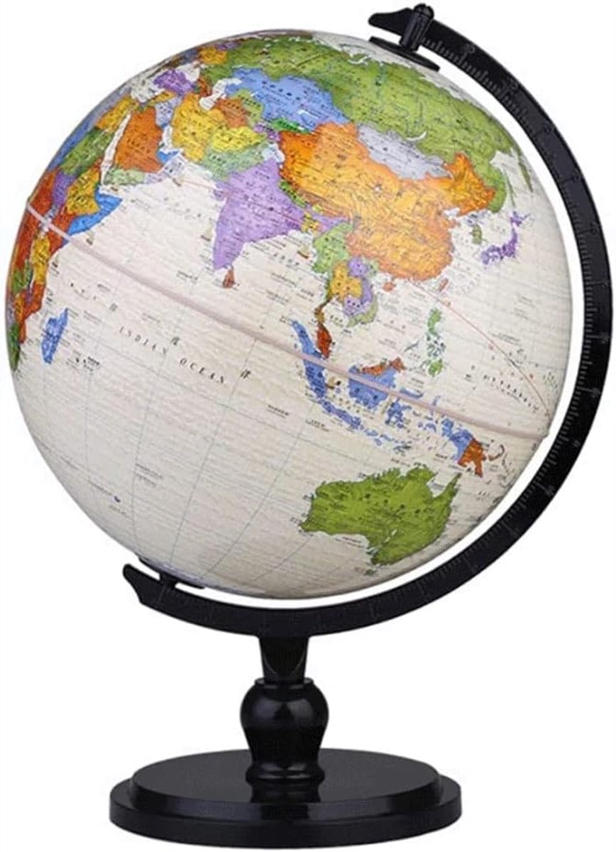 Wereldbol Bureau - Educatieve Bol - Klassikaal Leren - Tweetalige Kaart - 25cm Diameter