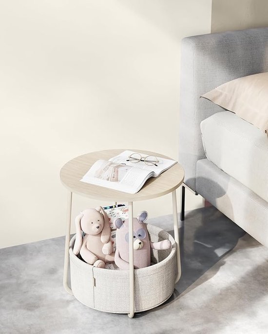 AWASEN Table d'appoint ronde, petite table d'appoint moderne pour salon, chambre à coucher, bureau, petits espaces, 40 cm P x 50 cm H (blanc AWASEN Table d'appoint ronde, petite table d'appoint moderne pour salon, chambre à coucher, bureau, petits espaces, 40 cm P x 50 cm H (blanc