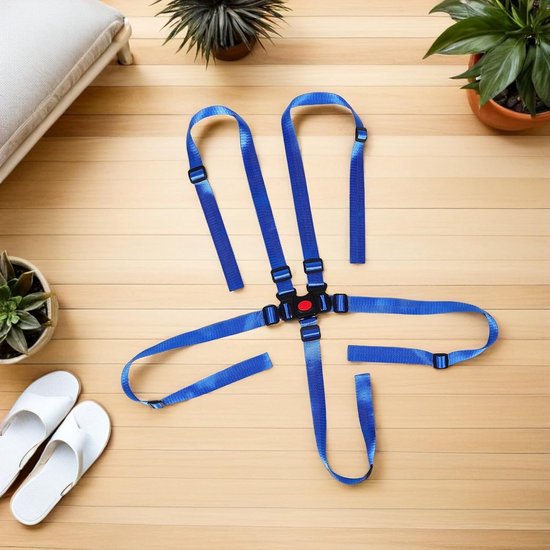 Kinderstoel Tuigjes - Baby Riemen - Veilig Zitten - 5-Punts Bevestiging - Verstelbaar - Blauw — afbeelding 2