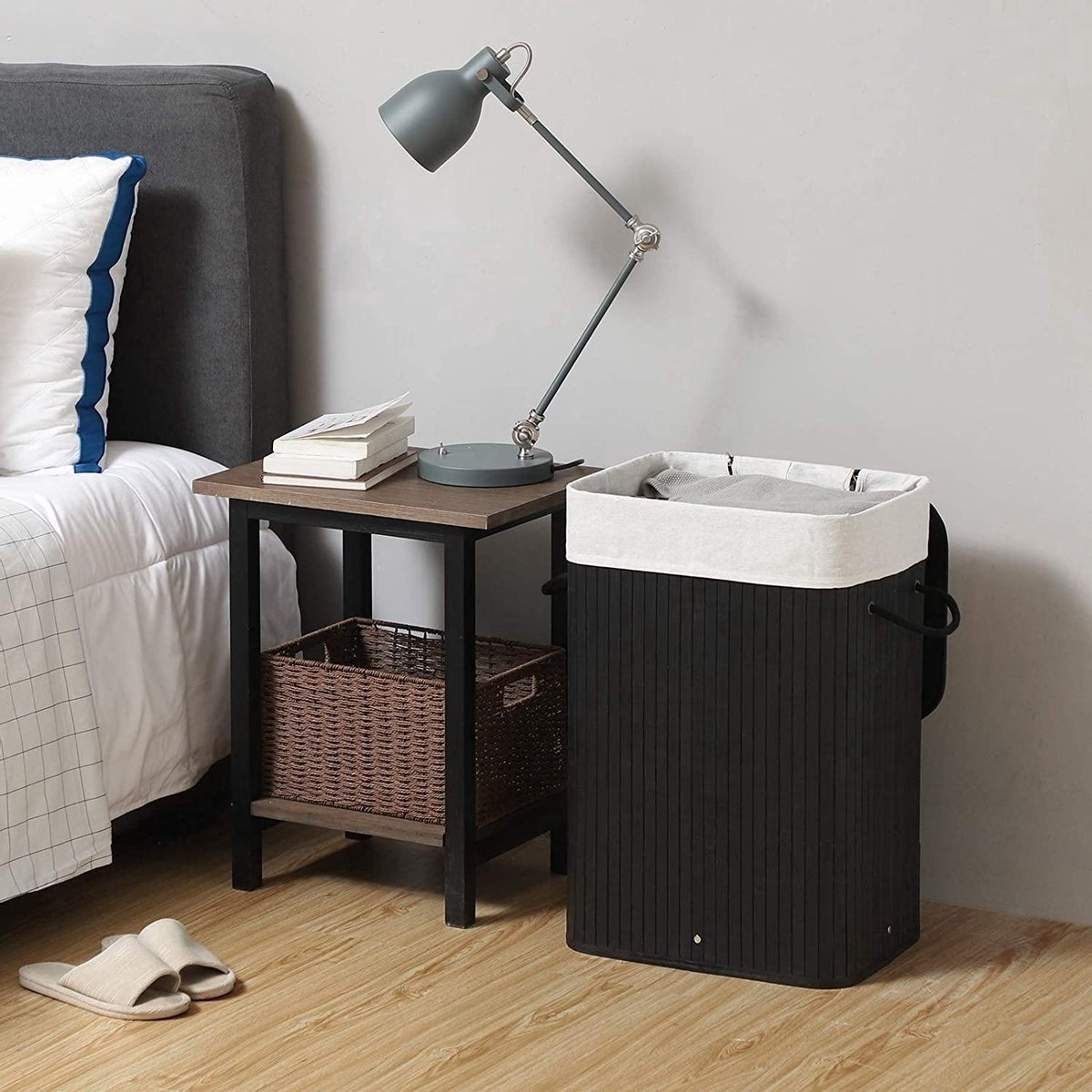 Bobbel Home - Wasmand - Bamboe - 72 Liter - Zwart