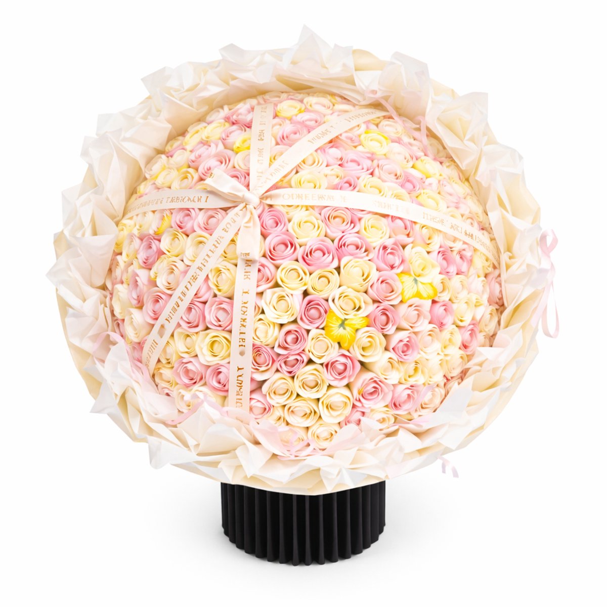La Roselle Amsterdam Rozen boeket rozenbox - 200 geurende kunstbloemen boeket Multicolor Blush / Ivoor / Champagne