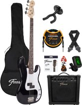 Finesse Elektrische Basgitaar met Versterker - Starterset - Volwassenen - Kind - Zwart