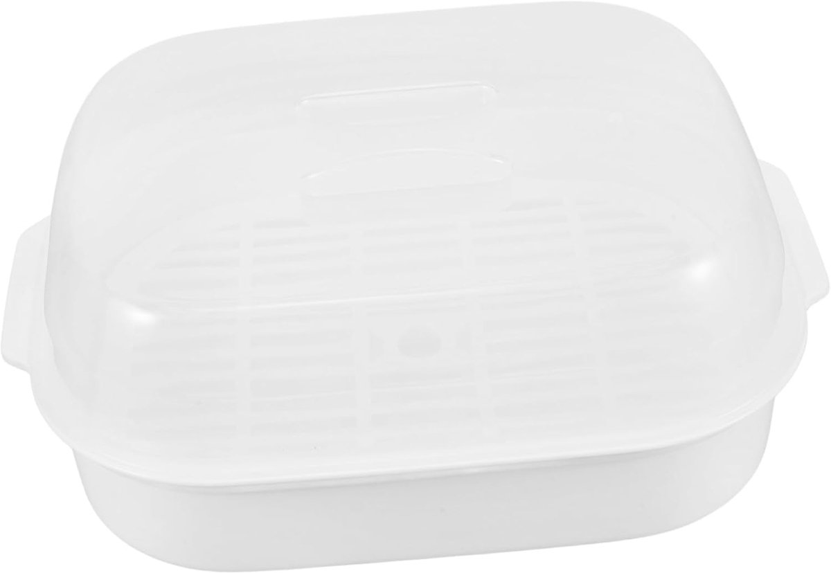 Magnetron Stoom Bakje - Grote Stomer - Snel Koken - Gezond Koken - 26 x 18 x 10 cm - Transparant