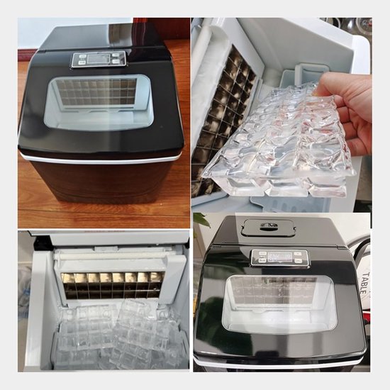 IJsmachine - IJsblokjesmachine Generator - Commercieel Gebruik Thuis - 30 kg per dag - 28x37x35 cm - Zilver — afbeelding 2