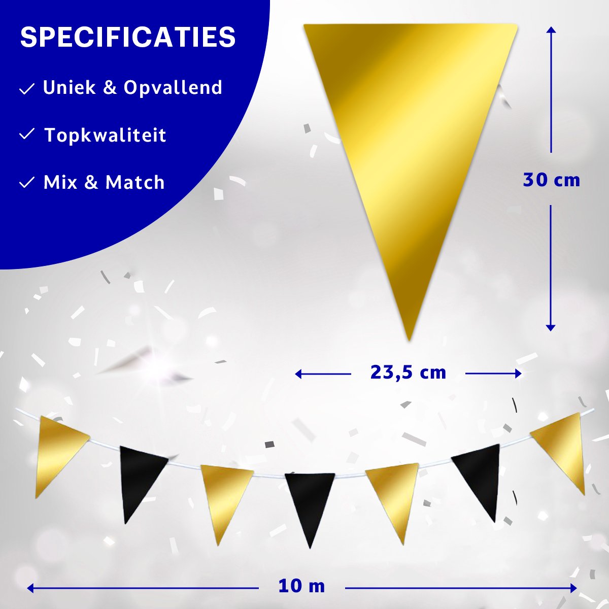 BTH - Slingers - Goud-Zwart - Slingers Verjaardag - Vlaggenlijn - Verjaardag Versiering - Verjaardag - Vlaggetjes - 1 St — afbeelding 11