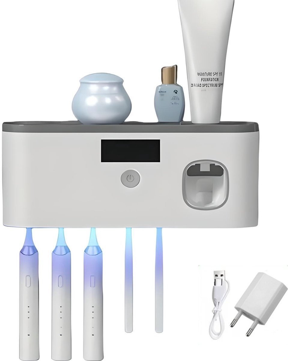 BlueTime - UV-tandenborstelhouder - Steriliserend UV-licht - Elektrisch - Tandenborstel Houder - Wit