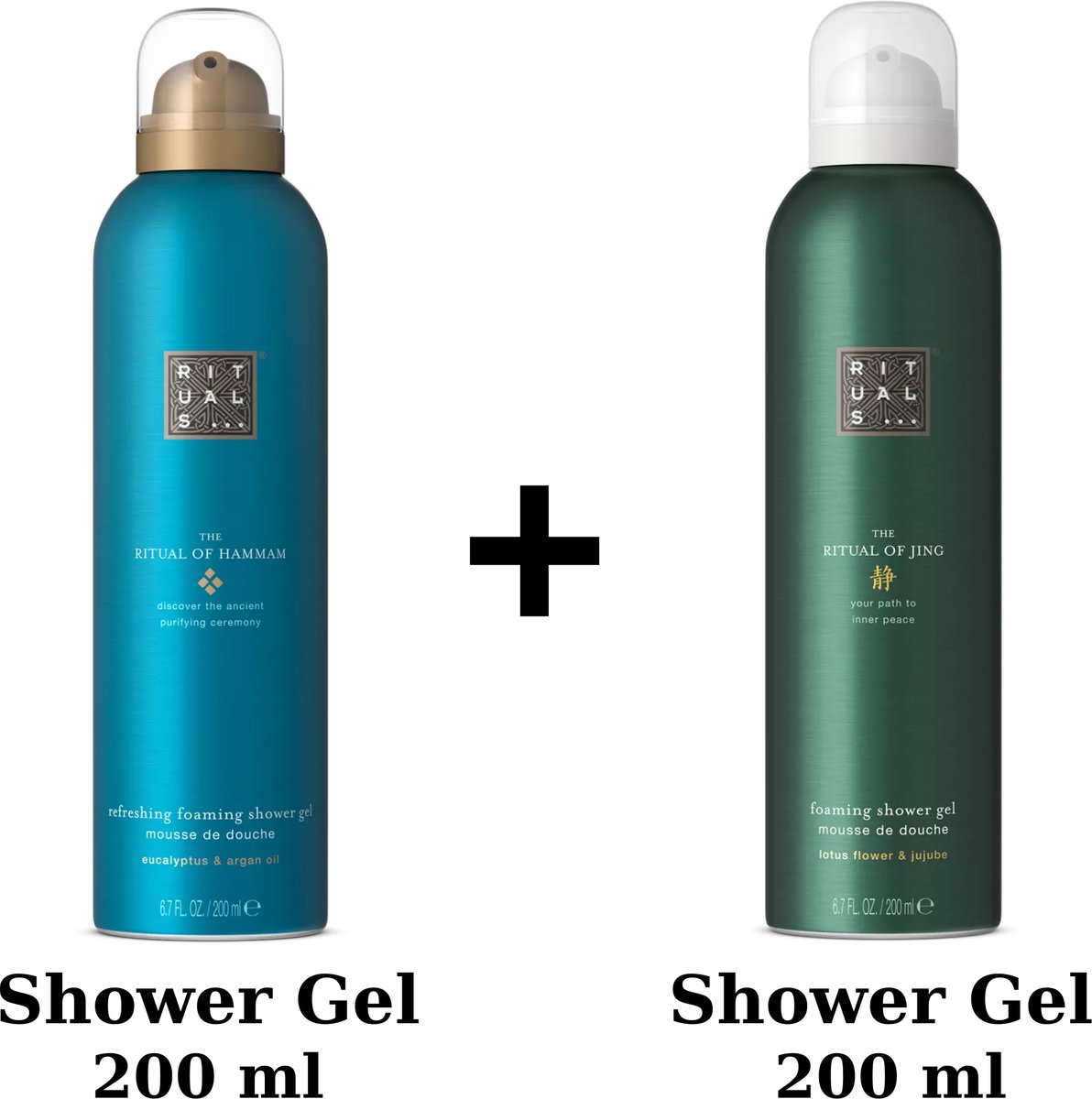 Rituals - Duo Set - Hammam Shower Gel 200 ml + Jing Shower Gel 200 ml + Gift bag - Douchegels - Doucheschuim