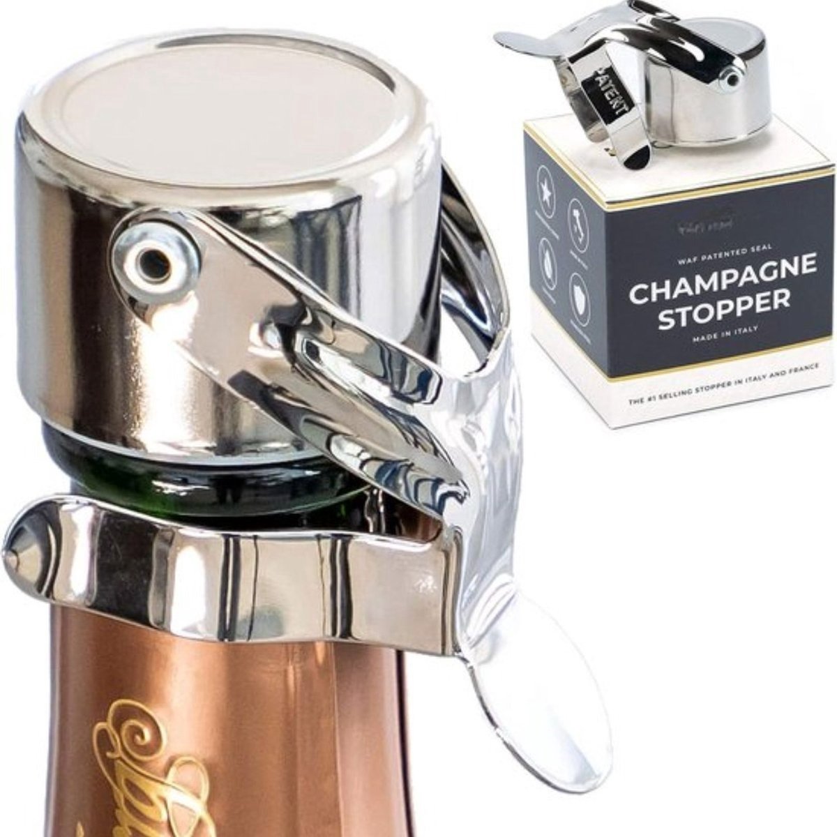 WNHB® Champagne Flessenstop – Herbruikbare Luchtdichte Flessenstopper – Duurzaam & Lekvrij – Houdt Bubbels Lang Vers
