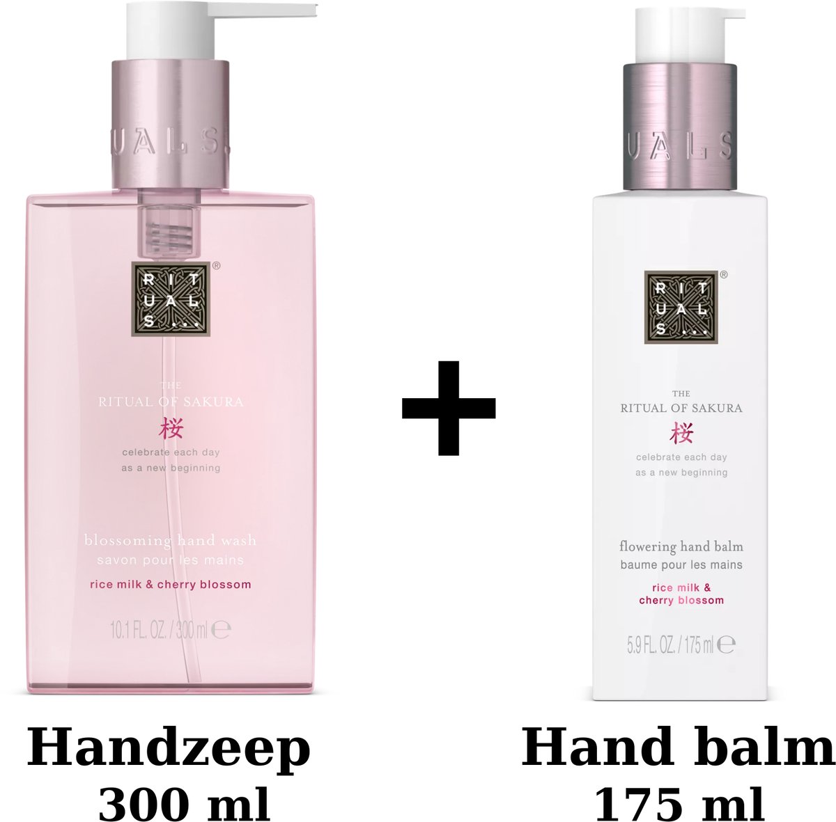 Rituals - Sakura - Hand Wash Set - Handzeep 300 ml + Hand Balm 175 ml + Gift bag - Kitchen Hand Balm 175 ml + Hand Wash 300 ml