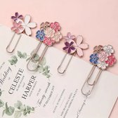 Set van 4 Ijzeren Bloemenclip Boekenleggers – Organiseer en Markeer – Slim & Stijlvol