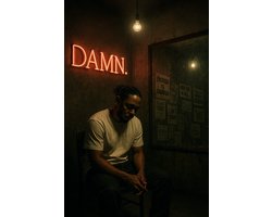 Kendrick Lamar Poster - Muziek Posters - Damn - Tekst - Celeb - Wanddecoratie Woonkamer - 180 gram papier - S6555BY - Formaat 50 x 70cm