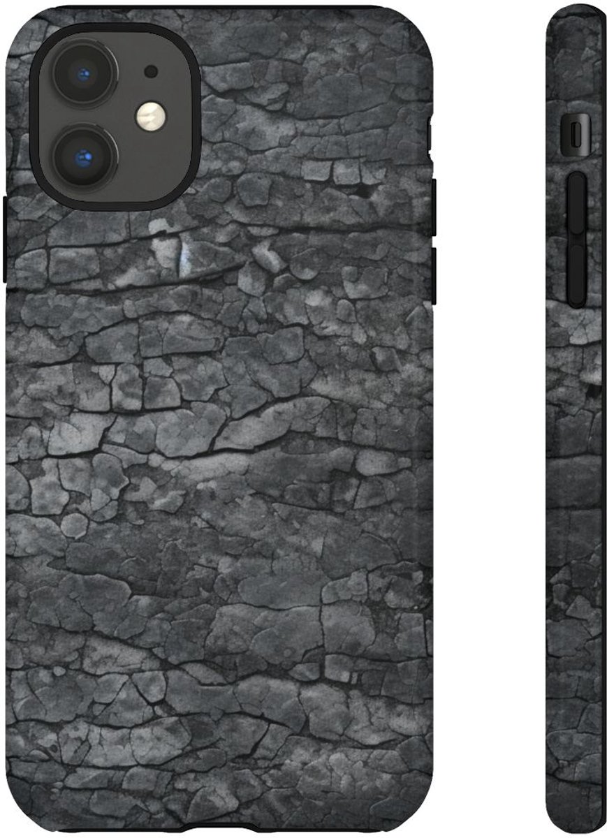 Gebarsten Asfaltstructuur – Glanzend Stevig Hoesje Geschikt voor iPhone 11
