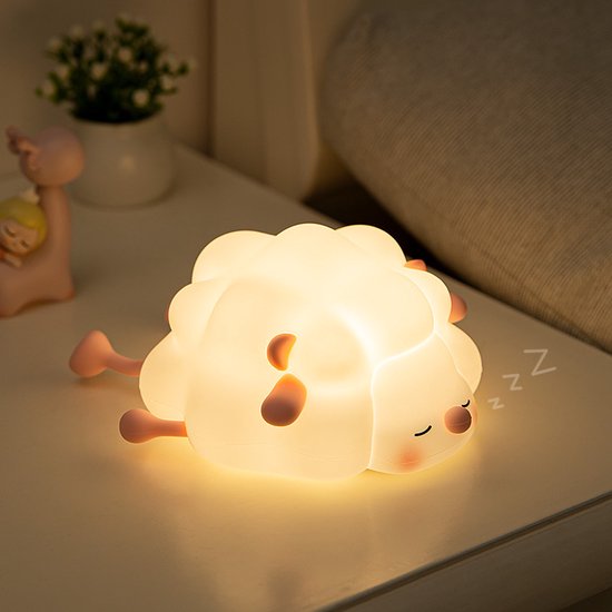 Kindernachtlampje - Kinderkamer - Pat Light - Schaap - Babynachtlampje - Timer - LED-dimmer - Kindvriendelijk
