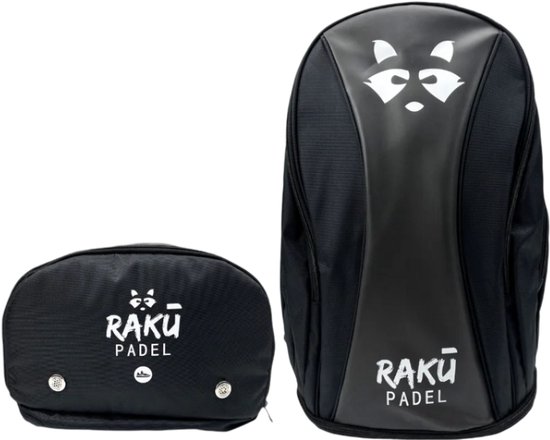 Raku® Padeltas, Tennistas, Sporttas, Rugzak - Heren en dames - Meerdere vakken - Zwart | 30L