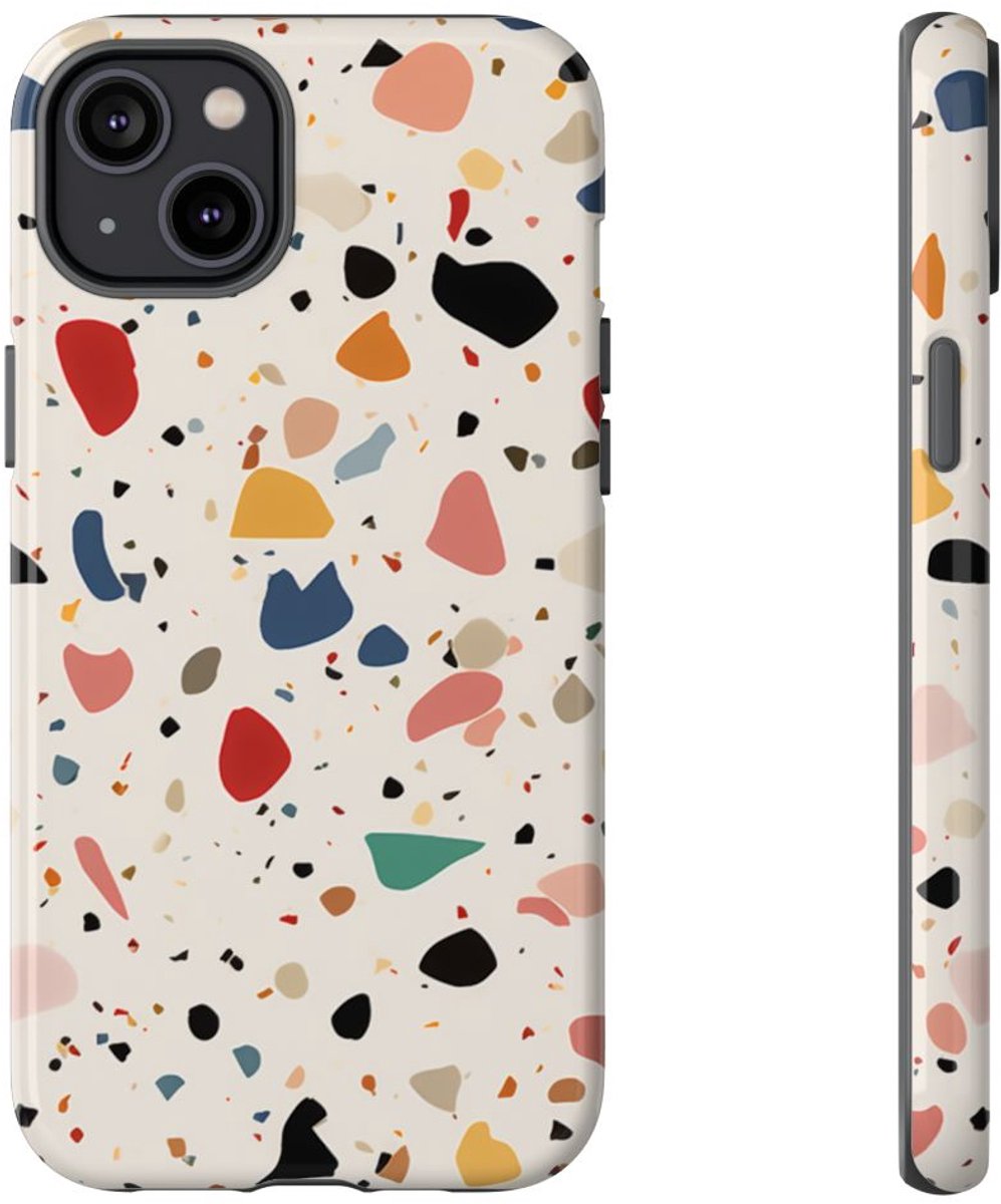 Kleurrijk Terrazzo-Patroon – Telefoonhoesje Geschikt voor iPhone 14 Plus