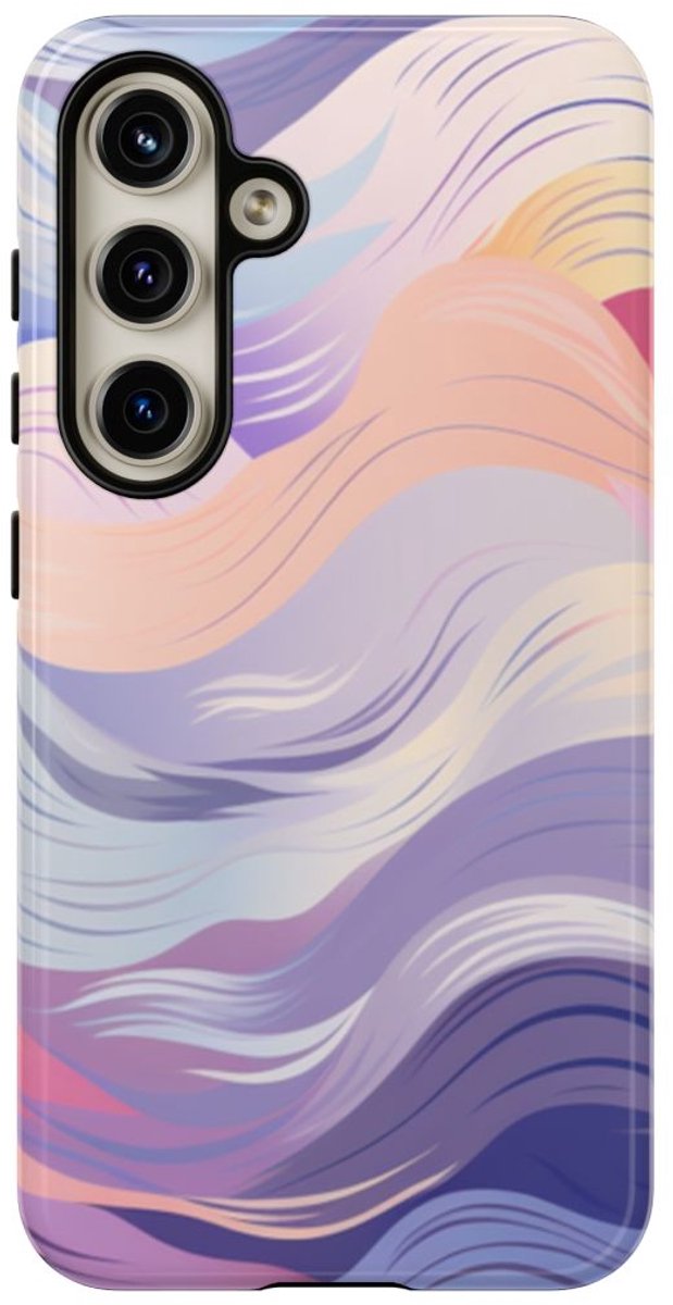 Kleurrijk Abstract Golfpatroon – Telefoonhoesje Geschikt voor Samsung Galaxy S24
