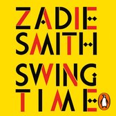 Boek "Swing Time" van Zadie Smith met rode en zwarte letters op een gele achtergrond. Penguin logo rechtsonder.