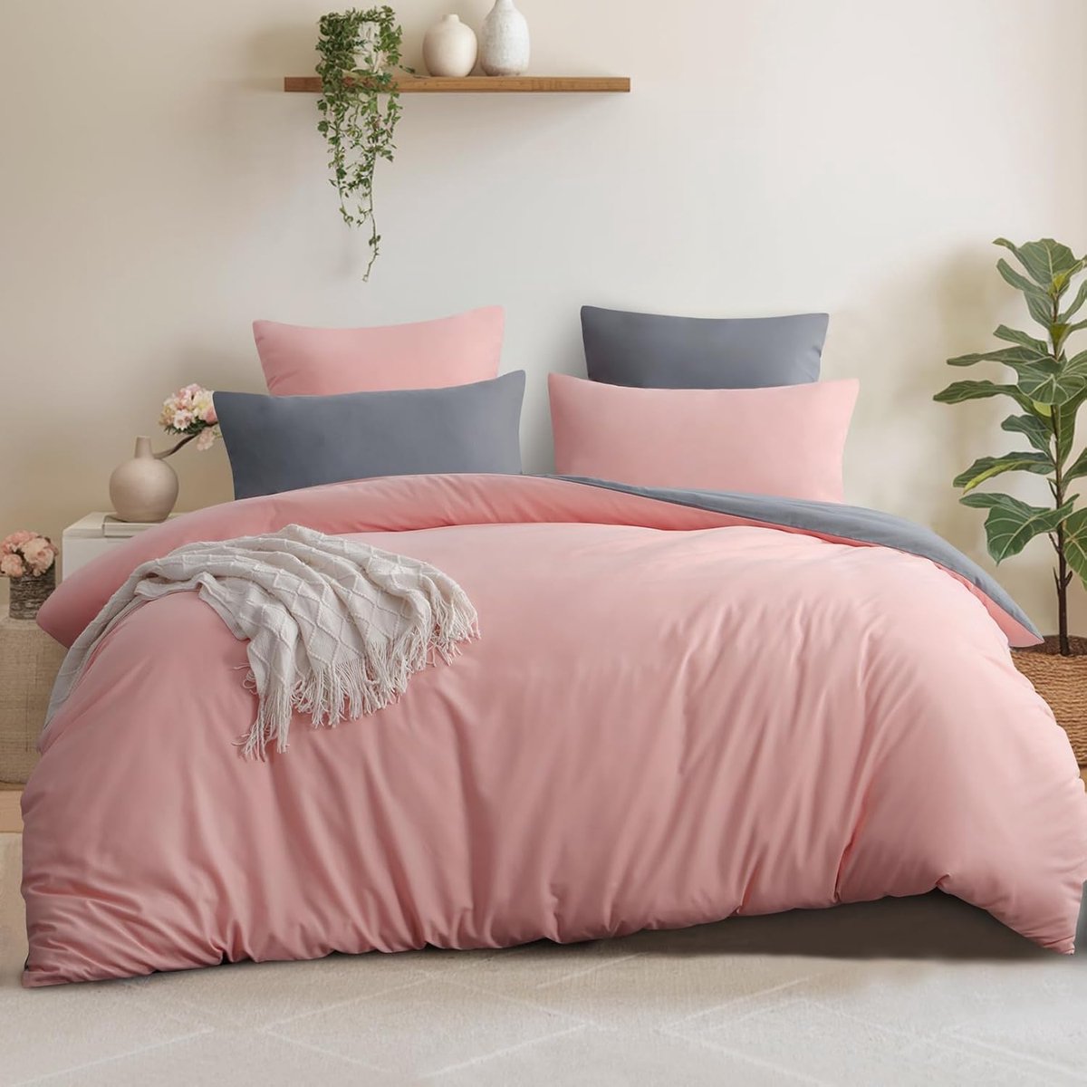 Image of 3-delige beddengoedset - omkeerbaar - set van 1 - 220 x 240 cm - microvezel