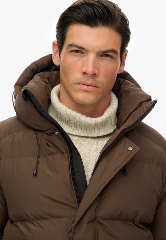 Heren Onze Sport-pufferjas van microvezel met capuchon in black