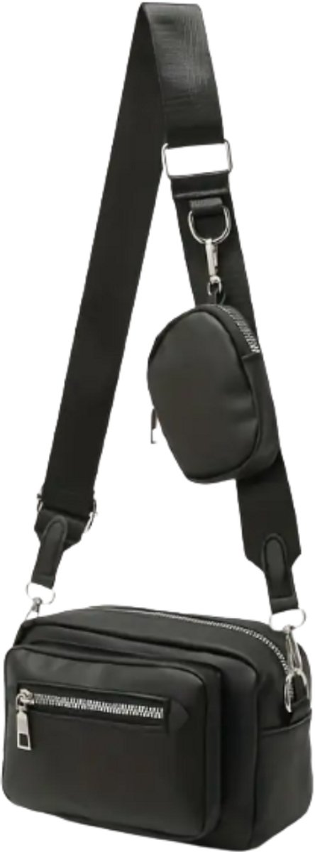Sjtoer Zwarte Schoudertasje - Crossbody Tas - Damestas - Telefoontas - Kleine handtas dames - compact - wit - klein beursje - Crossbodytas