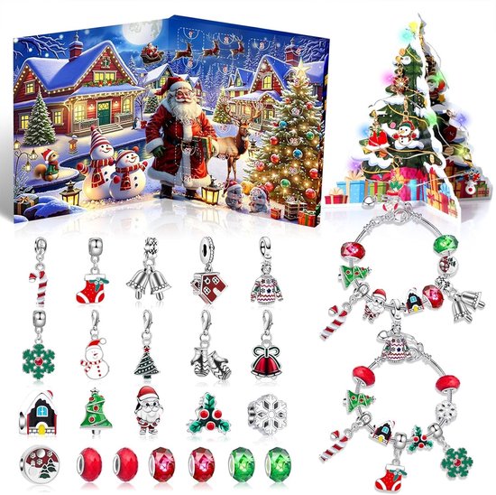 Adventskalender 2025-adventskalenders-adventkalender dames-Kerst Adventskalender Aftelbedel - Perfect voor jongens, meisjes en kinderen als bedankje voor een feestje, beloningen voor de klas, kerstcadeaus - 17x1,3x20cm