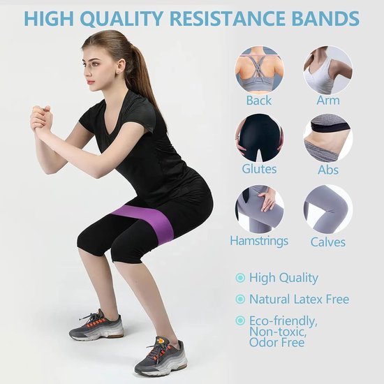 3 stuks - Weerstand3stel, pilates, revalidatie en yoga - siliconen oefenbanden - Weerstand met verschillende sterktes - voor full-body workouts van Desire2Fit — afbeelding 5