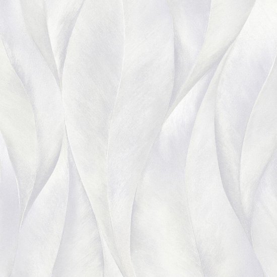 Papier peint gris clair à motifs de feuilles, Papier peint pour chambre, BRICOFLOR.nl