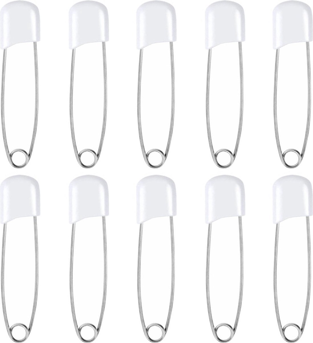 Scoby - Veiligheidsspelden - LuierSpeld - Beschermde Speld - Safety Pin - 5,4CM - Wit - 40 Stuks