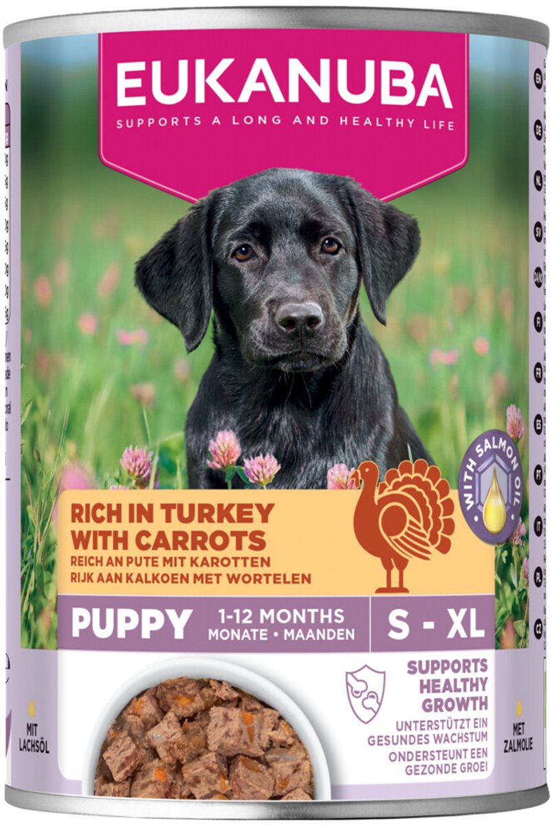 Eukanuba Life Care Dog Hondenvoer Nat Puppy Turkey & Carrot – 6 x 400 gr – Voordeelverpakking