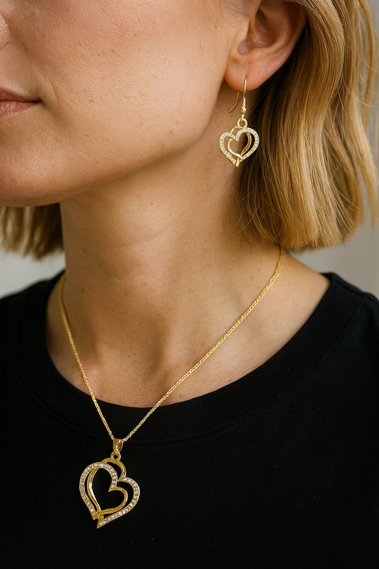 Parure De Bijoux Cœur - Collier + Boucles D'Oreilles, Occasion