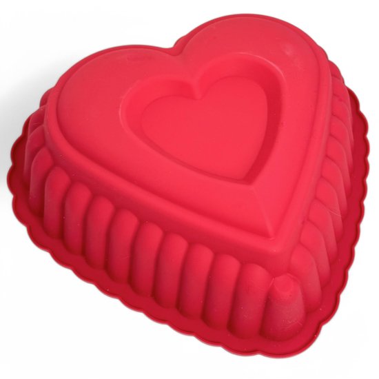GMMH Originele siliconen bakvorm hart XXL cakevorm cakevorm broodbakvorm fruitbodemvorm (roze